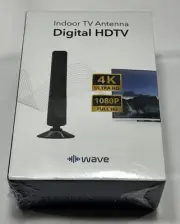 Wave Max Indoor TV Antenna 4K Ultra HD Signal Booster - No Subscriptions - 1080p