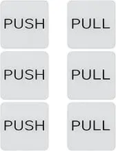 uxcell 3Set Push Pull Door Stickers, 3in Push and Pull Signs Plate Acrylic Vertical Self-Adhesive for Doors Glass Window Business Stores, Square, Silver