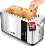 Mueller UltraToast Full Stainless Steel Toaster 4 Slice, Long 4 Silver