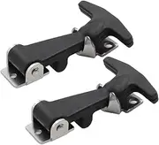 Truck Hood Latch, Stainless Steel Hood Catch, Rubber Drawers Latch T Handle 2pcs, Flexible, Cargo Boxes Drawer Latches for Trucks, Heavy Duty Replacement Parts, 11.8x11.8x6.1cm