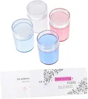 COMPUKAS 4Sets Silicone Nail Stampers for DIY Manicure Art Nail Beauty Accessory for Home Salon Use