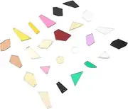 Operitacx 50pcs Random Shape Acrylic Mirror Sew Patches Flat Base Dress Applique for DIY Clothing Bags Crafts Bright Color Durable Recyclable Embroidery Accessories