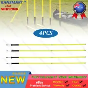 4*Spike Agility Slalom Training Poles W/ Spike Base 2 Section Fluorescent yellow