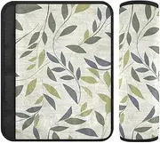 Light Green and Gray Spiral Leaves 2 pcs car seat Neck Strap Covers, Stop seat Belt Cutting into Neck, seat Belt Covers for Sedan Auto SUV