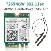 AC1200 WiFi Card 7265NGW 1200Mbps Bluetooth 4.2 M.2 802.11AC Dual Band 2.4G 5G