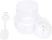 CATIEBYE with Dipper Syrup Pot Dispenser Acrylic Leakproof Lid Perfect for Honey Lovers