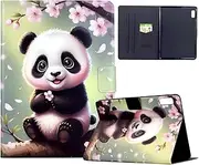 HYAUUcase Case for Samsung Galaxy Tab A8 2021/2022 10.5 inch (SM-X200/SM-X205/SM-X207),Premium PU Leather Multi-Angle Viewing Stand Shockproof Flip Folio Cover,Auto Sleep/Wake (Panda)