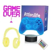 Gamepad Gifts Lamp, 3D Illusion Night Light with Remote Control + Game set