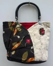 Japanese Sashiko Evening Bag Handmade 26cm x 23cm + 10 cm Handles
