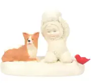 ✿ New Dept 56 SNOWBABIES Figurine CORGI CHRISTMAS Snowball Dog Cardinal Bird