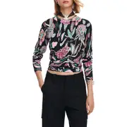Desigual Manchester Floral Print Crewneck Sweater in Black at Nordstrom, Size Medium