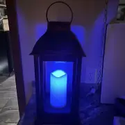 Home Reflections 23" In/Outdoor Lantern Color Morphing flamless candle Pillar Go
