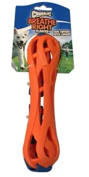 CHUCK IT Breathe Right Bumper Fetch Dog Toy Orange Blue