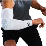 McDavid Arm HEX Tech Padded Protective Compression Sleeve White, Size L/XL