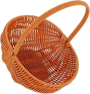 WESIEVYA Vintage Watermelon Shaped Hand Woven Flower Basket for Picnics and Home Decor Creative Handmade Storage Retro Country Style for Outdoor Activities and Decorative Use