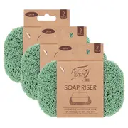 3x Eco Basics Soap Riser/Dish Elevator Holder Storage Bath/Sink Organiser Olive