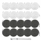 20pcs Drawstring Replacement Cords 51" with Easy Threader, White+Medium Gray