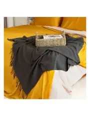 [Ettitude] Woven Throw Blanket in Graphite