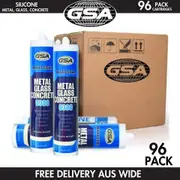 (96 PACK) GSA Trade Silicone Neutral Cure S300 Metal Glass Concrete - BLACK