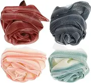 FOMIYES 4 Pack Bath Ball Flowers Exfoliating Loofah for Shower Back Brush Body Face Scrubber Gentle Bath Ball for Men Women