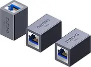 ZUZONG 10GB RJ45 Coupler Ethernet Coupler, 10Gbps in Line Coupler for Cat8/Cat7/Cat6a/Cat6/Cat5e/Cat5 Ethernet Cable Extender Adapter for PC Router Modem PS5 Xbox Female to Female (3 PCS