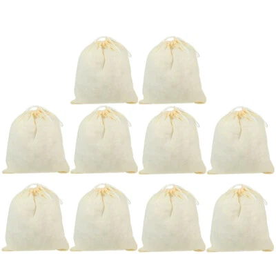 10 Pcs Tea Filter Pack Strainer Spice Cooking Bags Reusable Cheesecloth