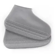 Grey Waterproof Silicone Shoe Cover Protective Water Rubber Boot Overshoe L