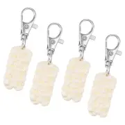 4pcs Paracord Zipper Pulls, Paracord Lanyard Keychain for Backpacks, Beige
