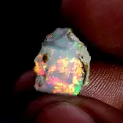 07.10Ct Natural Ethiopian Opal Rough Specimen AA+ "Play Of Color" Excellent Gems