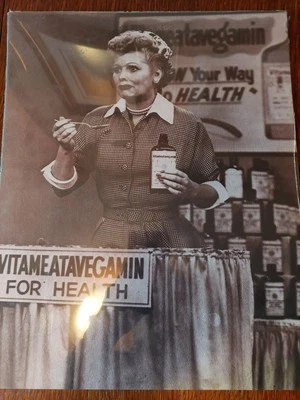 I Love Lucy Vitameatavegamin Lucille Ball Photo Poster 11x14 Sepia Color VTG New