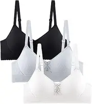 [Happy Cherry] Girls Training Bra Sports Seamless Bras Teen Bra Soft with Removable Cup 10-16years