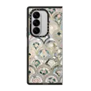 Galaxy Z Fold7 Impact Magnetic Case Art Deco Marble Tiles in Soft Pastel on transparent 2
