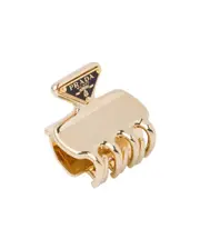 Prada Logo Detailed Claw Hair Clip One size golden