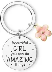[RFTWXHPN] Inspirational Gifts Keychains for Girls Women Beautiful Girl You Can Do Amazing Things Keychain for Daughter Sister Christmas Birthday Gifts for Niece BFF Encouragement Gift