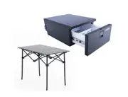 KINGS Stayzcool 30L Drawer Fridge Freezer Compressor 12V/24V 4WD SUV UTE + Portable Alloy Camping Table