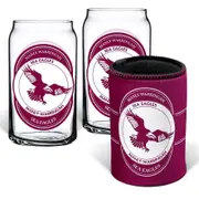 NRL Can Glass Set - Manly Sea Eagles - Set of 2 Glass & Cooler