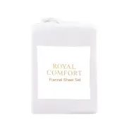 Royal Comfort Polar Fleece Flannel Sheet Set Ultra Soft Plush Cozy - Double - White