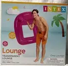 Intex Inflatable Pink Transparent Pool Chair Lounge Mat, 41" x 40"