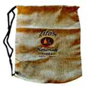 New Tito's Handmade Vodka Austin Texas Bagpack Draw String Cinch Canvas Bag NOS