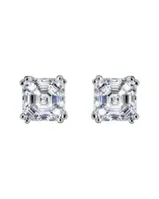 Genevive Silver Plated CZ Studs