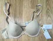 CALVIN KLEIN LIGHTLY LINED FULL COVERAGE TAUPE BRA STYLE F3837 SIZE 32A NEW