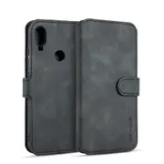 Retro Oil Side Horizontal Flip Case for Xiaomi Redmi Note 7 / Note7 Pro, with Holder & Card Slots & Wallet(Black)