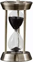 Retro Mini Size Hour Glass Sand Timer 1/3/5/10 Minutes Timer Vintage Style Sand Clock for Gifts Games Kitchens Decor (Black-10 min)