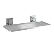 Fusion-Loc 26kg Stainless Steel Suction Frosted Acrylic Bathroom Shelf