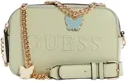 [GUESS] Factory Women's Lilly Ann Double-Zip Crossbody, Matcha, Crossbody