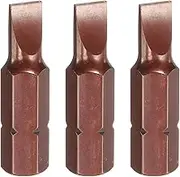 uxcell 3pcs SL6 Slotted Screwdriver Bit 5/16" Hex Shank 32mm/1.26" Length Magnetic Flat Head Hex Bits S2 Steel Screw Driver Bit for Impact Electric Screw Driver Power Tools, Red