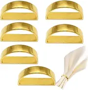 Elegant Napkin Rings - Stylish Cloth Holder Buckles - Metal Half Circular Napkin Rings Set of 6 for Table Settings Wedding Festival Party Dinner Decoration