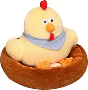 Chicken Coop Plush Toy Chick Soft Doll Sofa Cushion Creative Soft Children Comfort Doll Gift for Ornament Birthday Present, L