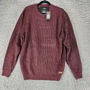 Buffalo David Bitton Sweater Mens Large Red Long Sleeve Pullover *NWT*