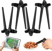 4Pcs Snack Tongs - Flexible Finger Clips for Potato Chips and Gaming - Lazy Auxiliary Chopsticks, Black